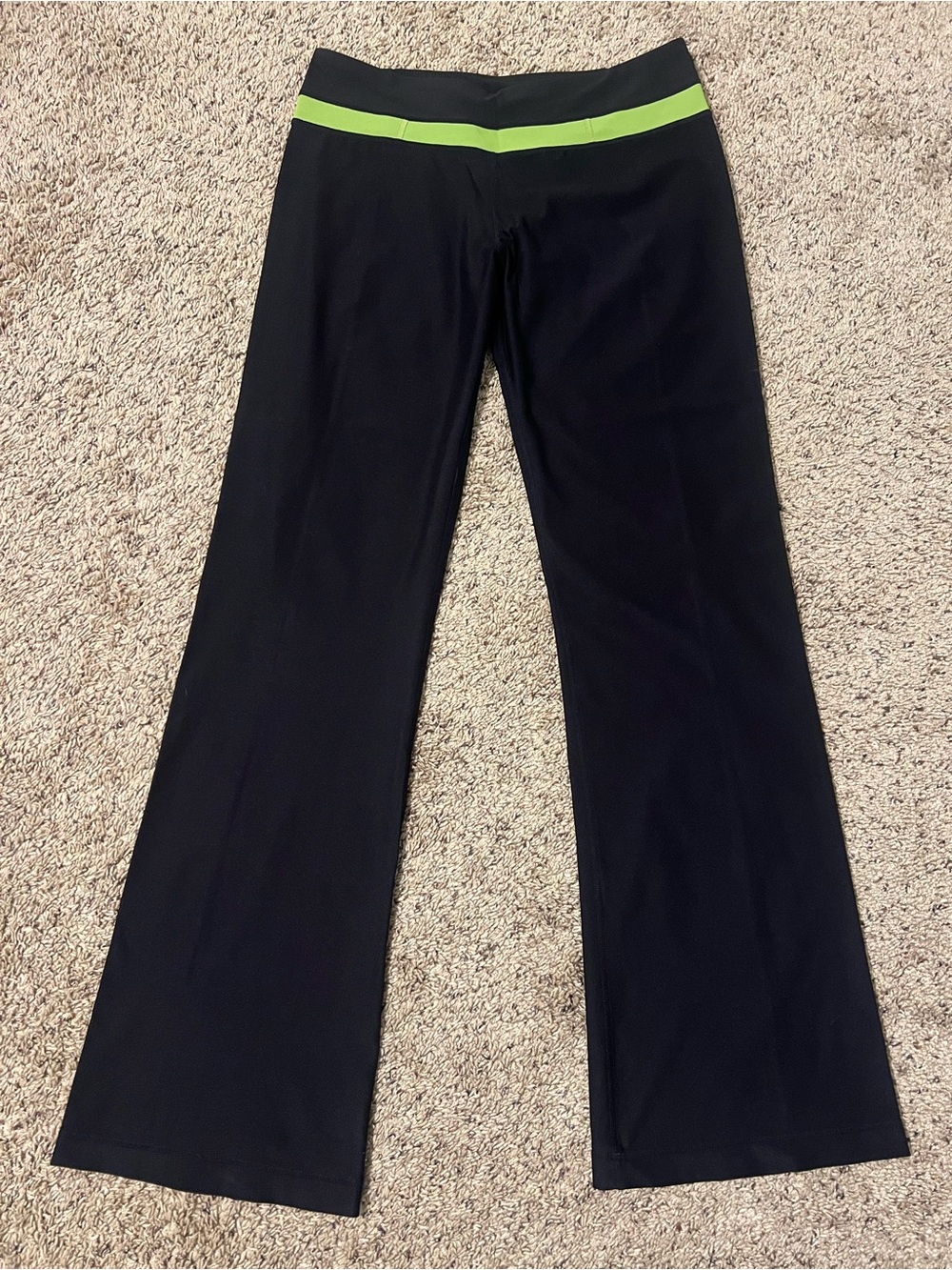 Calvin Klein Performance Black Leggings with Lime Waistband